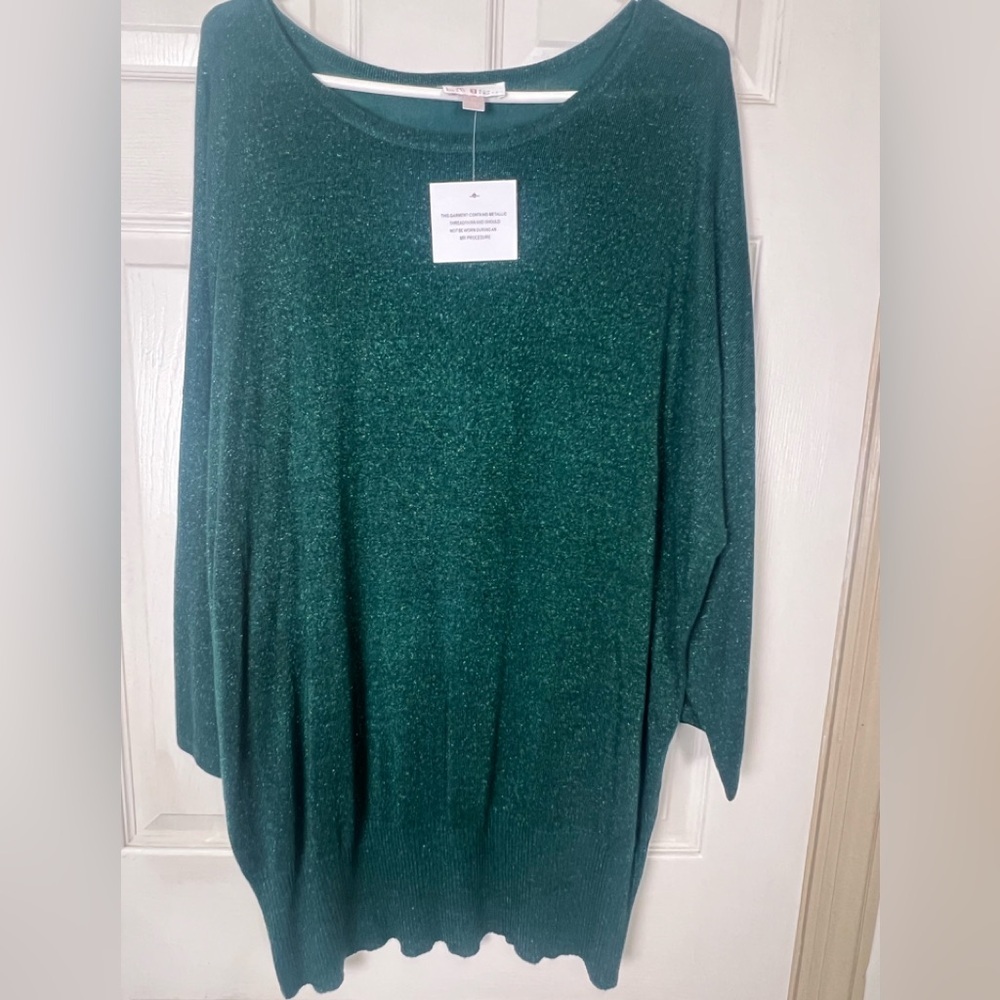 Belle Gravel Cardigan Emerald Green Silver Sparkle Sweater